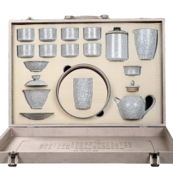  White Line Texture Kungfu Tea Sets