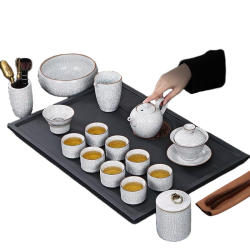  White Line Texture Kungfu Tea Sets