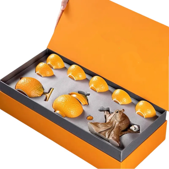 Orange Semi-Automatic Kungfu Tea Sets