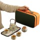 Beige Enamel Flower Kungfu Tea Sets