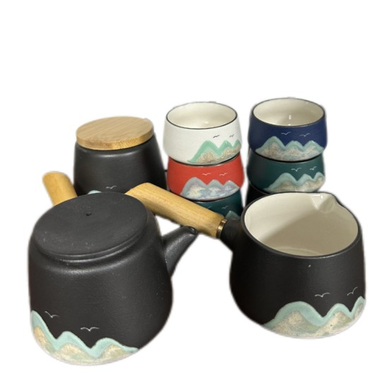 Mountain Colourful Painting Kungfu Tea Sets