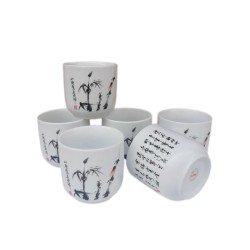 Chinese Calligraphy White Porcelain Kungfu Tea Sets