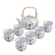 Chinese Calligraphy White Porcelain Kungfu Tea Sets