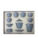 Simple Line Pattern Light Celadon Kungfu Tea Sets