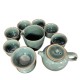 Simple Line Pattern Deep Celadon Kungfu Tea Sets